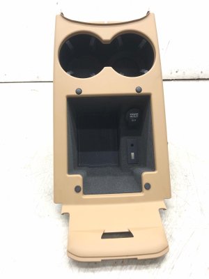 2013-2017 Audi SQ5 Beige Center Console Cup Holder and Trim Plate (Used OEM)