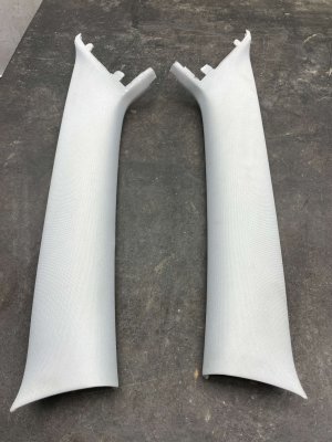 Tesla Model 3 Gray Windshield A-Pillar Trim Panel Set - Front (Used OEM)