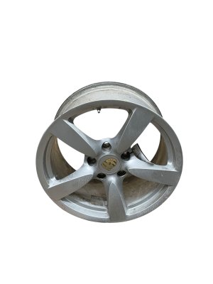 2007-2008 Porsche Boxster Silver 18x9 5-Spoke Silver Painted Alloy Wheel (Used OEM)