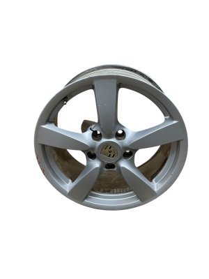 2005-2008 Porsche Boxster Silver 18x8 5-Spoke Silver Painted Alloy Wheel (Used OEM)
