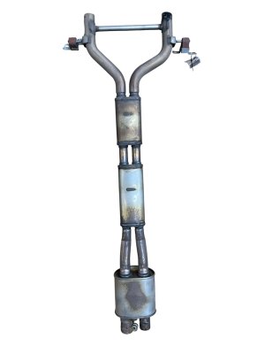 2014-2016 Porsche Panamera Center Exhaust Resonator and Muffler Pipe - Front (Used OEM)