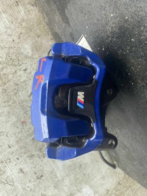 2018-2024 BMW X3 Blue M-Sport Disc Brake Caliper with Electronic Parking Brake - Rear, Left (Driver) (Used OEM)