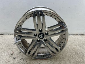2011-2018 Bentley Continental Chrome 21x9 5 Triple-Spoke Chrome Aluminum Wheel (Used OEM)