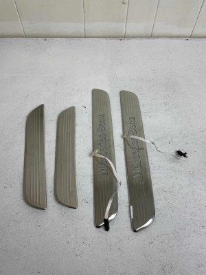 2019-2023 Mercedes-Benz AMG GT 53 Illuminated Door Sill Step Plate Trim Panel Set - Front (Used OEM)