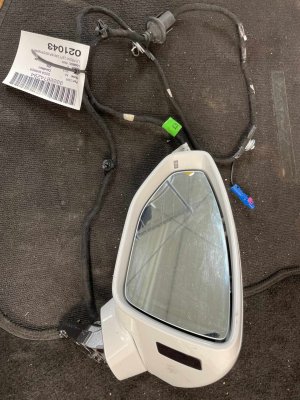 2019-2025 Audi A8 White Door/Side View Mirror - Front, Left (Driver) (Used OEM)
