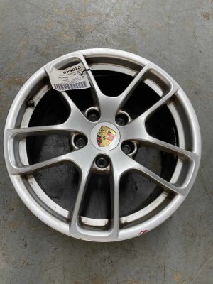 2017-2025 Porsche Boxster Silver 18x8 10-Spoke Triangle Silver Alloy Wheel (Used OEM)