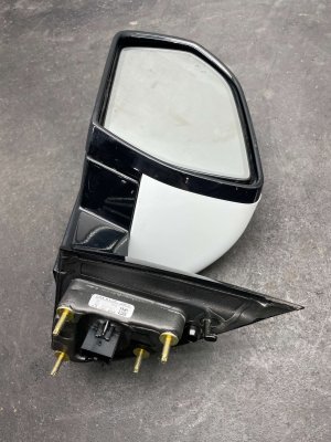 2022-2024 Ford Expedition White Power Folding Auto Dimming Door/Side View Mirror with Camera and Blind Spot Alert - Front, Left (Driver) (Used OEM)