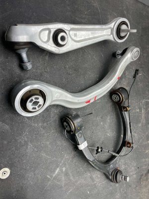  Tesla Model 3 Upper and Lower Suspension Control Arm Set - Front, Left (Driver) (Used OEM)