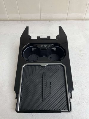 2024-2026 BMW M5 Center Console Cupholder Trim Panel with Wireless Charging Station - Front (Used OEM)