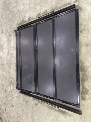 2022-2026 Ford F-150 Lightning Black Hard Folding Tonneau Cover with Rails - Rear (Used OEM)