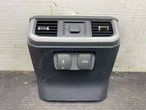 2022-2025 Ford F-150 Lightning Black Center Console Air Vent Trim Panel with Power Outlets - Rear (Used OEM)
