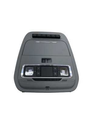 2023-2026 Ford F-550 Super Duty Gray Overhead Console with Dome Light and Auxiliary Switches - Front (Used OEM)
