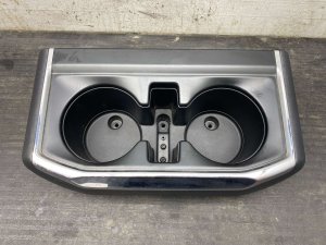 2021-2025 Ford F-150 Black Center Console Cupholder Trim Cover Panel Assembly - Rear (Used OEM)