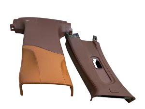 2011-2012 Fisker Karma Brown Upper and Lower B-Pillar Trim Panel Set (Used OEM)