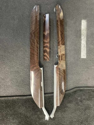 2020-2022 BMW 740i Center Console Wood Grain Trim Panel Set (Used OEM)