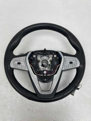 2017-2023 BMW 528i Black Heated Leather Steering Wheel Assembly with Controls (Used OEM)