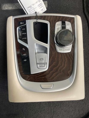 2020-2022 BMW Alpina B7 Ivory (White) Center Console Upper Finish Panel with iDrive Controller (Used OEM)