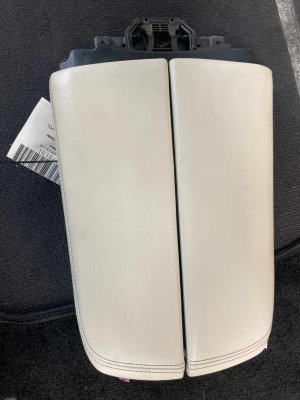 2020-2022 BMW 750i Ivory (White) Center Console Storage Lid and Folding Armrest (Used OEM)