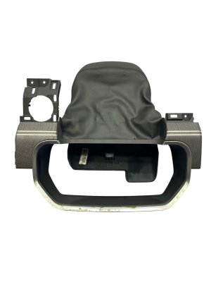 2021-2023 Ford F-150 Black Speedometer Instrument Cluster Bezel with Steering Column Trim and Wood Grain (Used OEM)