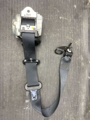 2022 Ford F-150 Lightning Black Seat Belt Assembly - Rear, Left (Driver) (Used OEM)