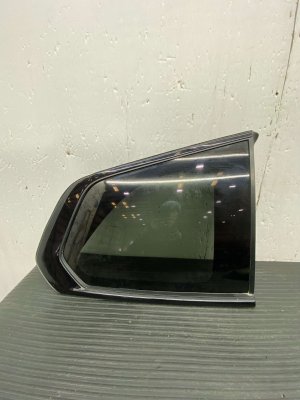 2024-2025 GMC Acadia Black Quarter Glass with Gloss Black Molding - Rear, Right (Passenger) (Used OEM)
