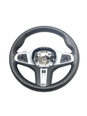 2018-2024 BMW X3 Black Heated Leather Steering Wheel with Controls - Front (Used OEM)