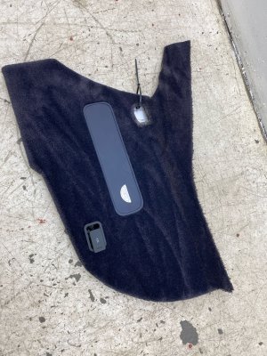2011-2018 Bentley Continental Blue Trunk Quarter Carpet Trim Cover Panel - Rear, Left (Driver) (Used OEM)