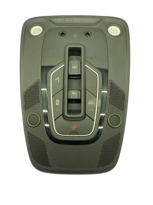 2020-2025 Audi Q7 Gray Overhead Console with Dome Light and Switch - Front (Used OEM)