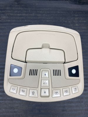 2018-2024 Lincoln Navigator Tan Overhead Roof Console with Dome Light and Sunroof - Front (Used OEM)