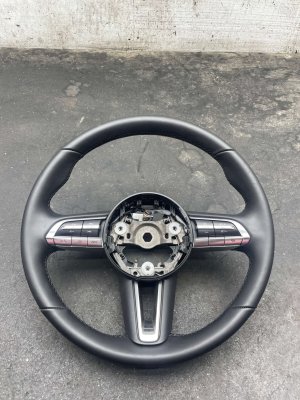 2020-2025 Mazda CX-30 Black Leather Steering Wheel with Controls - Front (Used OEM)