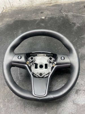  Tesla Model 3 Black Steering Wheel - Front (Used OEM)