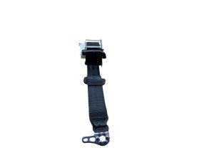 2022-2024 Audi Q4 e-tron Black Rock Gray Stitching Outer Seat Belt Assembly - Rear, Left (Driver) (Used OEM)