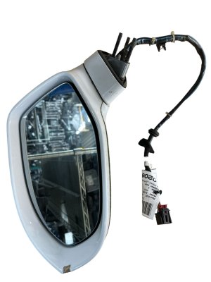 2013-2018 Audi S7 White Power Folding Heated Door/Side View Mirror - Front, Left (Driver) (Used OEM)