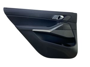 2019-2022 BMW X7 Black Illuminated Door Interior Trim Panel with Sunshade - Rear, Left (Driver) (Used OEM)