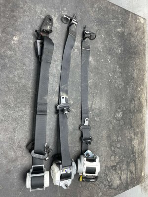 2022-2024 Ford F-150 Lightning Black Seat Belt Retractor Assembly Set - Rear, Right (Passenger) (Used OEM)
