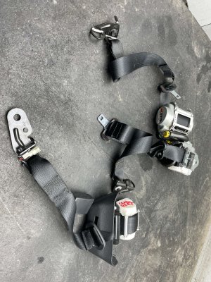 2022-2025 Ford F-150 Lightning Black Seat Belt Assembly Set - Rear, Right (Passenger) (Used OEM)