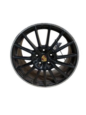 2010-2016 Porsche Panamera Black 20x9.5 15-Spoke Black Alloy Wheel - Front (Used OEM)