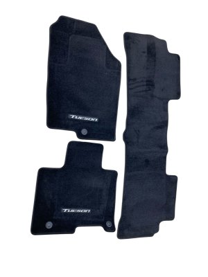 2022-2026 Hyundai Tucson Gray 3-Piece Front and Rear Carpet Floor Mat Set (Used OEM)