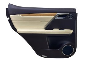 2018-2022 Lexus RX350L Brown Door Interior Trim Panel with Wood Grain - Rear, Left (Driver) (Used OEM)
