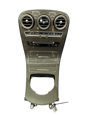 2015-2019 Mercedes-Benz C280 Center Console Trim Panel with Radio and HVAC Controls - Front (Used OEM)