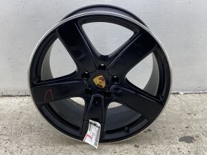 2016-2018 Porsche Cayenne Black 21x10 5-Spoke Machined Black Aluminum Alloy Wheel (Used OEM)