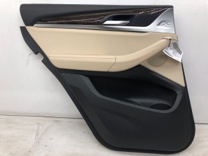 2018-2024 BMW X3 Beige Door Interior Trim Panel without Sunshade - Rear, Left (Driver) (Used OEM)