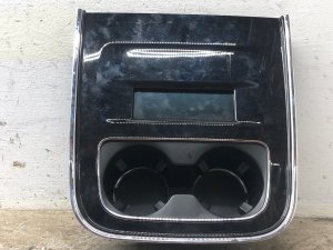 2022-2024 Lincoln Navigator Black Rear Center Console Upper Trim Panel with Illuminated Cup Holders (Used OEM)