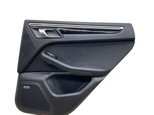 2015-2018 Porsche Macan Black Door Interior Trim Panel with Bose Audio and Lighting Package - Rear, Right (Passenger) (Used OEM)