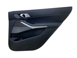 2019-2022 BMW X7 Black Door Interior Trim Panel with Sunshade and Ambient Lighting - Rear, Right (Passenger) (Used OEM)