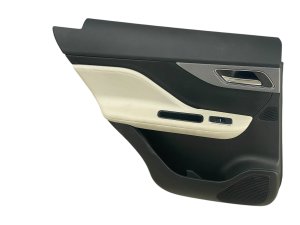 2017-2020 Jaguar F-Pace Black Door Interior Trim Panel with Mesh Aluminum Trim - Rear, Left (Driver) (Used OEM)
