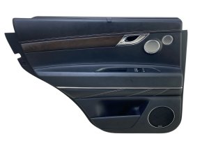 2021-2024 Genesis GV80 Black Door Interior Trim Panel with Manual Sunshade and Premium Audio - Rear, Left (Driver) (Used OEM)