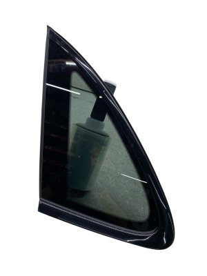 2015-2025 Porsche Macan Black Quarter Glass with Chrome Trim - Rear, Left (Driver) (Used OEM)