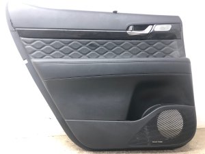 2020-2022 Hyundai Palisade Black Door Interior Trim Panel with Sunshade - Rear, Left (Driver) (Used OEM)