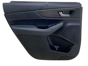 2022-2025 Acura MDX Black Door Interior Trim Panel with Wood Trim and Sunshade - Rear, Left (Driver) (Used OEM)